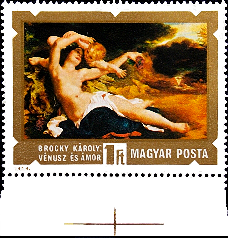 Венгрия 1974 год . Венера и Амур (Karoly Brocky) .  (2)